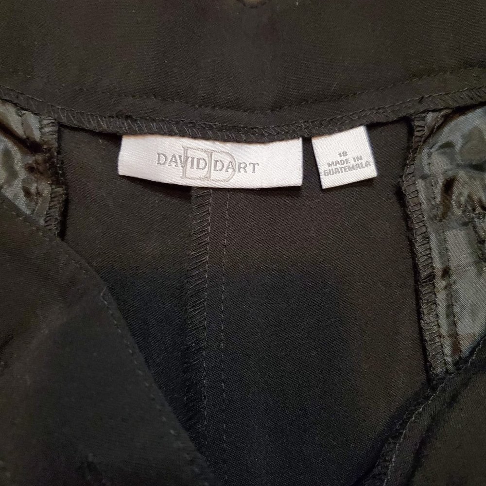 David Dart Slimming Solution Black Pants Size 18 Front Zip Front Back Pockets - Picture 5 of 7